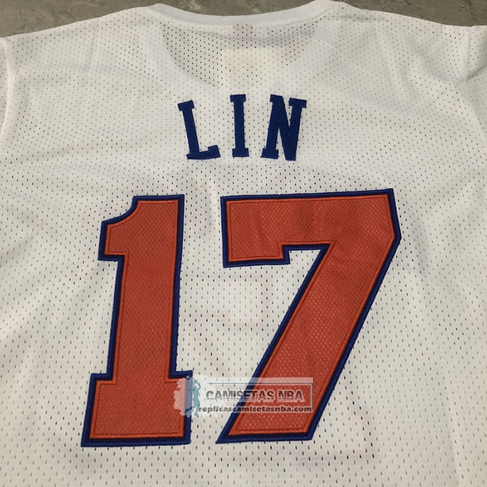 Camiseta Corta Manga New York Knicks Jeremy Lin NO 17 Blanco